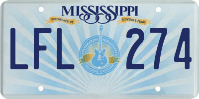 MS license plate LFL274