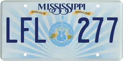 MS license plate LFL277