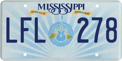 MS license plate LFL278
