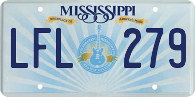 MS license plate LFL279