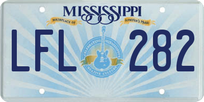 MS license plate LFL282