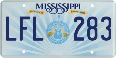 MS license plate LFL283