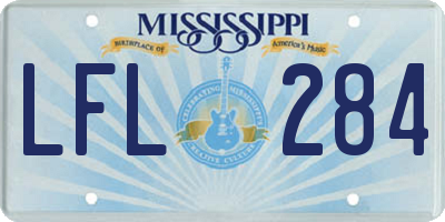 MS license plate LFL284