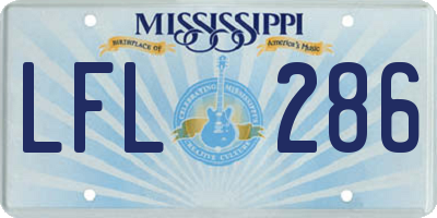 MS license plate LFL286