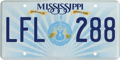 MS license plate LFL288