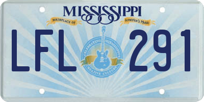 MS license plate LFL291