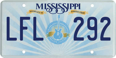 MS license plate LFL292