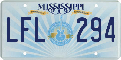 MS license plate LFL294