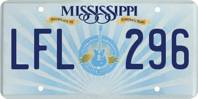 MS license plate LFL296