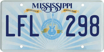 MS license plate LFL298