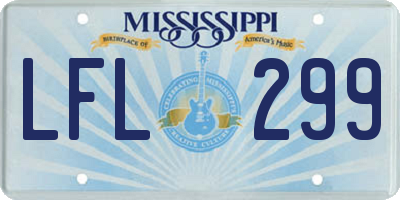 MS license plate LFL299