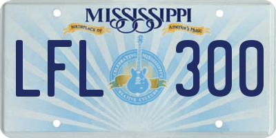 MS license plate LFL300