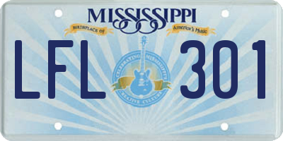 MS license plate LFL301
