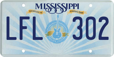 MS license plate LFL302