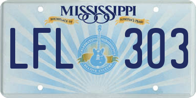 MS license plate LFL303