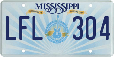 MS license plate LFL304