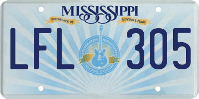MS license plate LFL305