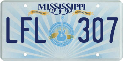 MS license plate LFL307