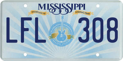 MS license plate LFL308
