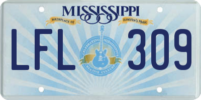 MS license plate LFL309