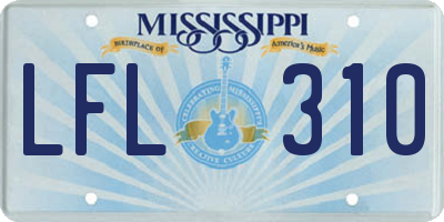 MS license plate LFL310