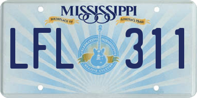 MS license plate LFL311
