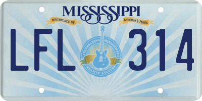 MS license plate LFL314