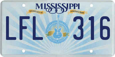 MS license plate LFL316