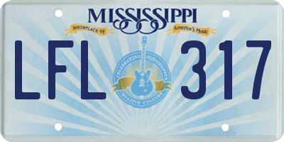 MS license plate LFL317