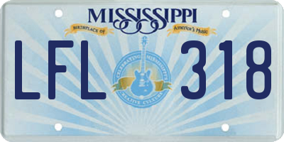 MS license plate LFL318