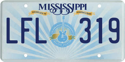 MS license plate LFL319