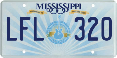 MS license plate LFL320