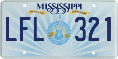 MS license plate LFL321