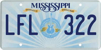 MS license plate LFL322