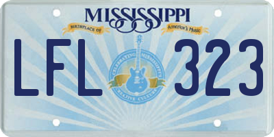 MS license plate LFL323