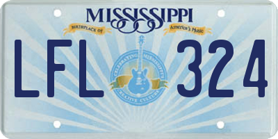 MS license plate LFL324
