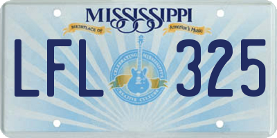MS license plate LFL325