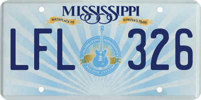 MS license plate LFL326
