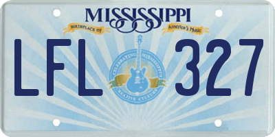 MS license plate LFL327