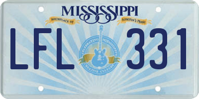 MS license plate LFL331