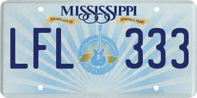 MS license plate LFL333