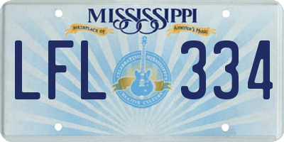MS license plate LFL334