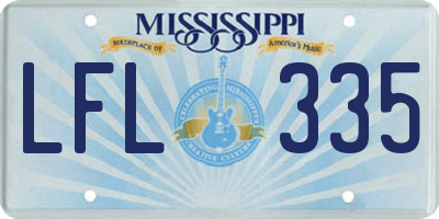 MS license plate LFL335