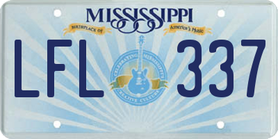 MS license plate LFL337
