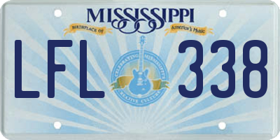 MS license plate LFL338