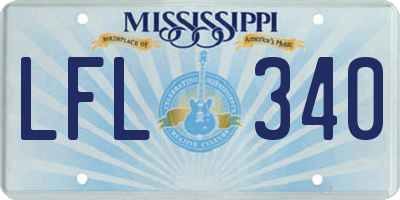 MS license plate LFL340