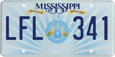 MS license plate LFL341