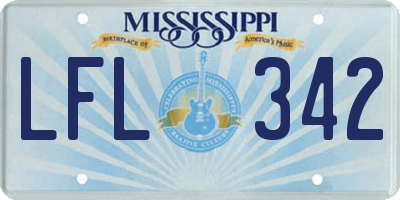 MS license plate LFL342