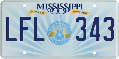 MS license plate LFL343