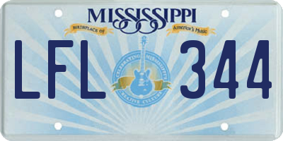 MS license plate LFL344